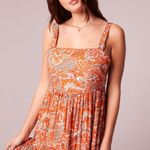 Band Of The Free Alejandra Orange Paisley Tiered Maxi Dress Photo 1
