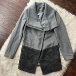 Calvin Klein Asymmetric Zip Mixed Media Coat Photo 1