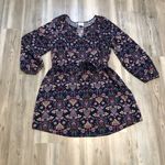st. john's bay St. John’s Bay Tunic/Dress with Belt, XL, Navy Base, Floral Pattern Photo 0