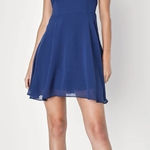 Lulus LULU’S Letter Of Love Navy Blue Backless Skater Dress Photo 0