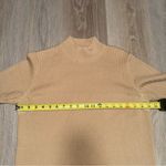 Nordstrom  100% Wool Camel Ribbed Mock Neck Short Sleeve Sweater - Size Medium Photo 3