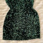 Lucy in the Sky Deep Green Sequins Velvet Strappy Bodycon Mini Dress Sz M Photo 71