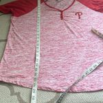 Philadelphia Phillies New Era Red Space Dye Jersey 3/4 Raglan Sleeve Henley Tee Size 2X Photo 7