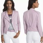 White House | Black Market  Open Front Linen Blend Moto Jacket‎ Blazer Lilac Size 6 Photo 1