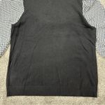 Adrianna Papell  Sweater Blouse 3/4 Balloon Sleeve Gingham Ruffle Neck in Black M Photo 2