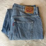 Levi's High Waisted Mom Jeans Deconstructed Indigo Tapered Distressed Size 30 Photo 11