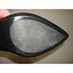 Calvin Klein New Womens 9.5 Pumps Heels Shoes Black Faux Leather Vegan Logo 3" Photo 3