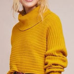 NEW Moth x Anthropologie Mustard Yellow Turtleneck Slouchy Sweater Size M Size M Photo 0
