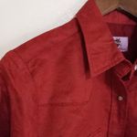 Wired Heart L Western Polished Cotton Laser Paisley Print Cowgirl Snap Shirt Red Size L Photo 3