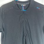 BMW Motorsport Black Polo Pullover Collarless Shirt Size Large EUC #0438 Photo 3