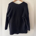 Free People  Black Wool Mohair Blend Chunky Open Cardigan Photo 3