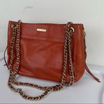 Rebecca Minkoff Swing Purse Double Chain Leather Burnt Orange Shoulder Bag Photo 4
