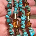 TURQUOISE authentic handmade bracelets stretchy stackable golden accents Blue Photo 3