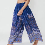 Free People  Gold Dust Blue Wide-Leg Pants Photo 0