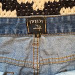Jean skirt woman’s sz M On Twelfth mini distressed, denim zip front White Size M Photo 9