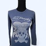 Ed Hardy Vintage Y2K  blue long sleeve shirt Size XS Photo 1