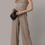 Blue Rain  Front Knot Leopard Jumpsuit XS Photo 0