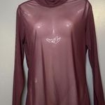 White House | Black Market Shirt Womens Medium Burgundy Sheer Mesh Turtleneck Photo 0