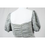 Storia  Ruched Floral Blue Mini Dress Bodycon Short Sleeve Woman's LARGE NEW!! Photo 7