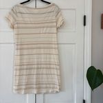 Sézane Sezane Diane Dress Beige Gold Cream Striped Mini Dress Size Medium Quiet Luxury Photo 9