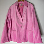 st. john's bay NWT St.‎ John’s Bay Pink Velvet single Button Blazer 3XL Photo 0