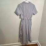Old Navy  Striped Cutout Midi Shirt Dress Blue White S Photo 9