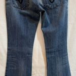 REROCK for EXPRESS Stylish Dark Blue Flare Jeans • Size 4 Short Photo 0