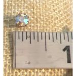 Vintage Avon Gold Tone Solitaire Earrings Aurora Borealis Crystals Stud .25" Photo 4