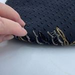 Vintage Y2K satin beaded black clutch. Snap front Photo 3