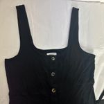 Good American  Black Midi Dress Sleeveless Button Front‎ Casual Women's Photo 4