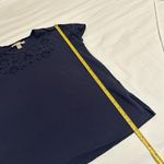 Michael Kors Women’s Michael By Blue Eyelet Short Sleeve T Shirt Top Sz S small Photo 9