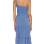 Becca  Swim Mist Blue Ponza Smocked One Shoulder Dress Sz M NWT Photo 10