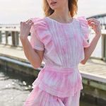 Love Shack Fancy NWT  Natasha Mini Dress Island Pink Tie Dye XS Photo 0