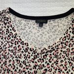 Talbots XL Pink and Black Cheetah Print Short-Sleeve Cardigan Photo 3