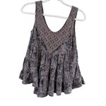 Free People  Gray Asymmetrical Embellished Tank Top Photo 8