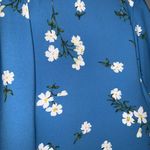 Hilary Radley Royal Blue Floral Print Short Flutter Sleeve Top XL Photo 7