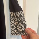 Gray and Navy Blue Long Sleeve Cowl Neck Sweater Dress Photo 2