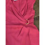 Kay Unger New York Fuschia Pink Textured Quilted Side Ruched Dress Size 8 Gold Photo 7