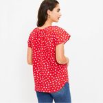 Loft Zoo Dot Scoop Neck Linen Blend Top Medium NWT Photo 3