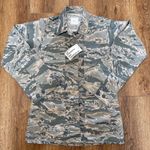 NEW US Air Force Women's Utility Camoflage Coat Size 4L Camo Combat RABU Coat Tan Photo 0
