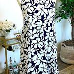 J.Crew Bow Neck Halter Cotton Mini Floral Tropical Shift Dress Navy White Size 0 Photo 13