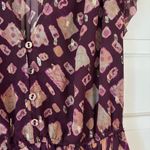 Ulla Johnson Aurelie Dress Bordeaux Purple SILK Metallic Handkerchief Hem Size 4 Photo 5