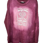 Time and Tru Morgan Wallen Washed Dye Burgundy Sweatshirt Pink Size L Photo 0