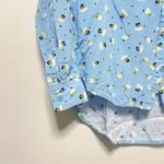 Velvet Heart Blue Poppy Print Buttondown Top Photo 1
