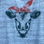 Bella Canvas  Gray tank top with cow face red bandana size XL Photo 2