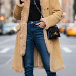 BCBGMAXAZRIA  100% Leather Sueded Shearling Coat Size Medium Old Money Mob Wife Photo 0