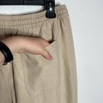 J.Crew Wide-leg seaside textured drawstring pant in linen beige hue size M tall Photo 9