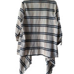 PPLA Clothing Women's beige & blk striped beach coverup kimono shawl cardigan M Photo 5