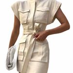 Women Solid Sleeveless Pocket Casual Dress Elegant Photo 3