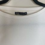 ZARA White Ribbed Longsleeve Bodysuit Sz Medium Photo 6